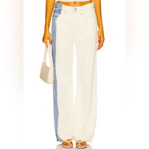 Rag & Bone Featherweight Logan Mid Rise Wide Leg Jeans 24 Beach Stripe Soft